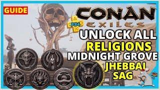 CONAN EXILES PS4 TIPS! All Religion Trainer Locations - JHEBBAL SAG Midnight Grove Guide