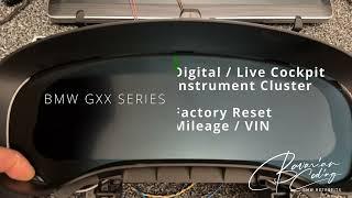 BMW GXX Series - Digital / Live Cockpit Instrument Cluster Factory Reset