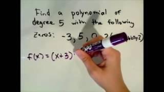 Finding a polynomial of a given degree with given zeros, Real zeros