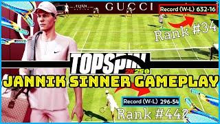 Jannik Sinner TopSpin 2K25 Gameplay vs Rank 34 | Gucci Court | 2K Tour