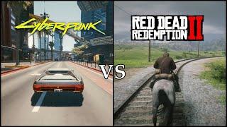 Cyberpunk 2077 vs. Red Dead Redemption 2 - Detailed Gameplay Comparision