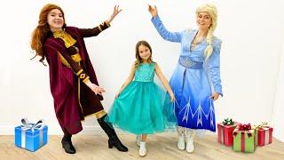 Sofia and her Birthday in the style of Princesses Anna and Elsa