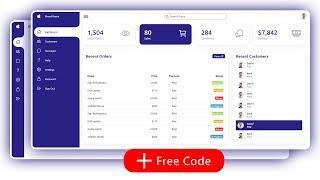 Complete Responsive Admin Dashboard - Code[Free Download] | HTML, CSS and JavaScript