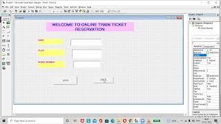 Online Train Ticket Reservation Form1,Form2 in Microsoft Visual Basic 6.0