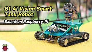 Yahboom G1 smart tank robot kit with AI vision features for Raspberry Pi 4B