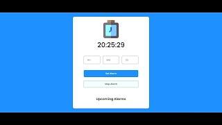 Alarm clock using HTML, CSS & vanilla JavaScript