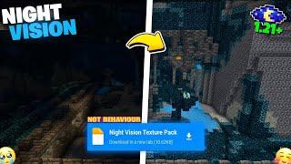 Best NIGHT VISION Texture Pack For Minecraft PE 1.21 in Hindi (100% Working)