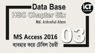 HSC ICT: Database Creating a Table. টৈবিল তৈরী।