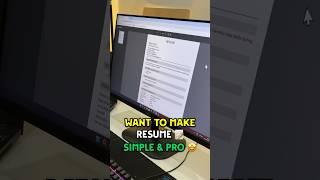 Create Resume In 2 Mins  #pc #shorts