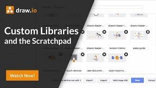 Use custom shape libraries and the scratchpad in draw.io for Atlassian Confluence (Server)