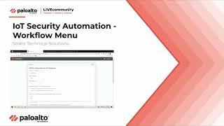 IoT Security Automation - Workflow Menu