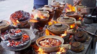 Unique！Claypot Sausage Rice, Grilled Chicken Rice in Claypot / 烈火美味！禤記瓦煲雞飯, 臘味煲仔飯製作 - Street Food