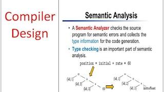 Semantic analysis and Syntax direced Translation