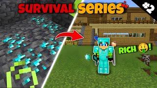 Becoming *RICH* In Minecraft  Minecraft survival series ep 2 || Made op Diamond armour ||