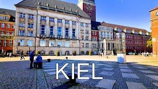  Kiel, Germany. Walking Tour of a German Port City. 4K Video