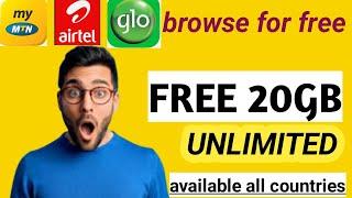 Get 20GB free data bundle in mtn,Airtel, to browse the internet for free/how to get free data on mtn