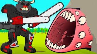 CIBORG BULLTRAP VS TREN DEVORADOR! RESCATE DE LA CATNAP & BUBBAPHANT! Poppy Playtime 3 Animación