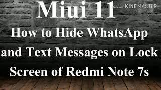 Redmi Note 7s How to Hide WhatsApp and Text Messages on Lock Screen Miui 11 (Note 7  Note 7 Pro)