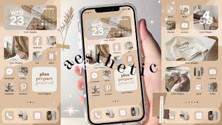 customize your iphone  (beige theme) iOS15  | how to have an aesthetic phone