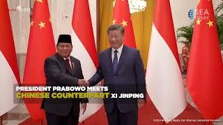 Indonesian President Prabowo Subianto Meets with Chinese, U S  Counterparts