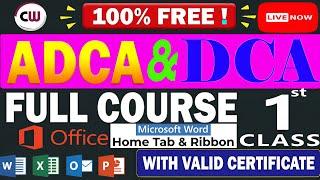 "Complete ADCA & DCA Full Course Live - Learn Advanced  Diploma in Computer Applications"