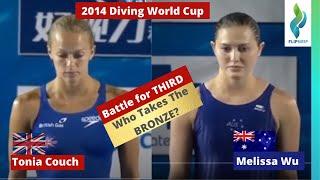 2014 Tonia Couch GBR and Melissa Wu AUS - battle it out - World Cup Platform Diving Finals
