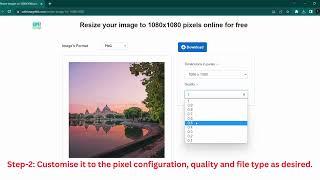 Resize your image to 1080x1080 pixels online for free Tutorial