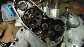 BSA 350 cc Model L engine circa 1930 strip & rebuild 13 Discussing the cams & timing gears condition