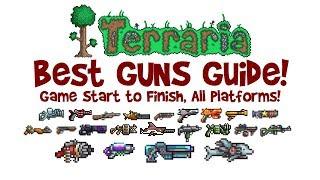 TERRARIA BEST GUNS GUIDE! How to get & crafting: Megashark, Sniper Rifle, Chaingun, S.D.M.G & MORE!