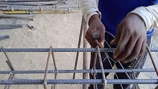 how to tie stirrups with longitudinal rebars in beams