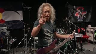 Kirk Hammett singing birthday greetings to Rudolf Schenker