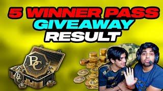 Pubg Mobile Lite 5 Winner pass Giveaway Results 