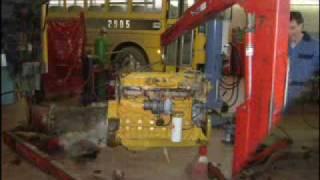 School Bus Pictures engine rebuild and installation