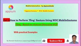 #9 | (Part-4)-Perform ‘FlingGesture’ based on element & direction - "up"