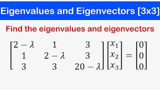 15 - Eigenvalues and Eigenvectors of a 3x3 Matrix