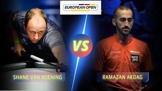 SHANE VAN BOENING VS  RAMAZAN AKDAG | 2024 EUROPEAN OPEN #billiards #9ballpool #highlights