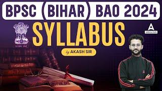 Bihar BAO Syllabus 2024 | BPSC Block Agriculture Officer Syllabus 2024 | Full Details