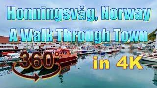 360° Walk Through Honningsvåg (Honningsvag), Norway in 4K