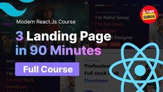 React js Tailwind css Vite Portfolio Website | Landing pages Tutorial