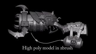 Orchish Gun  highpoly zbrush for advance learning