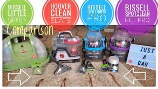Bissell Little Green vs SpotClean Pet Pro vs Hoover CleanSlate Carpet Spot Cleaner COMPARISON