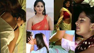 Anushka shetty  hot romantic kissing naval bed seen