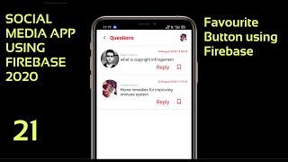 favourite button android studio || recyclerview firebase  || Social media app using firebase 2020
