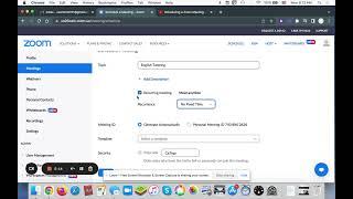 Scheduling a Zoom Meeting