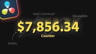 Animate COUNTERS in DaVinci Resolve - Including Commas & Symbols