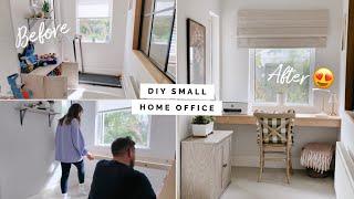 DIY SMALL HOME OFFICE | BUDGET FLOATING DESK AND SIMPLE WORKSPACE IDEAS *PINTEREST WORTHY SETUP