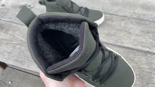 U76 зел - Мужские кожаные зимние ботинки Under Armour (Андер Армор) ХАКИ с мехом из натуральной кожи