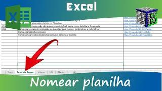 Como nomear a aba da planilha no Excel, renomear planilha