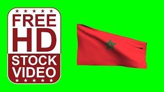 Free Stock Videos – Morocco flag waving on green screen 3D animation