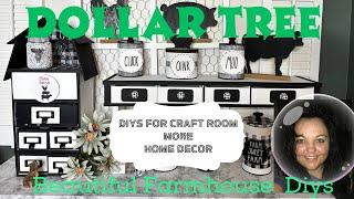 Dollar Tree Farmhouse Craft room DIYs and Decor